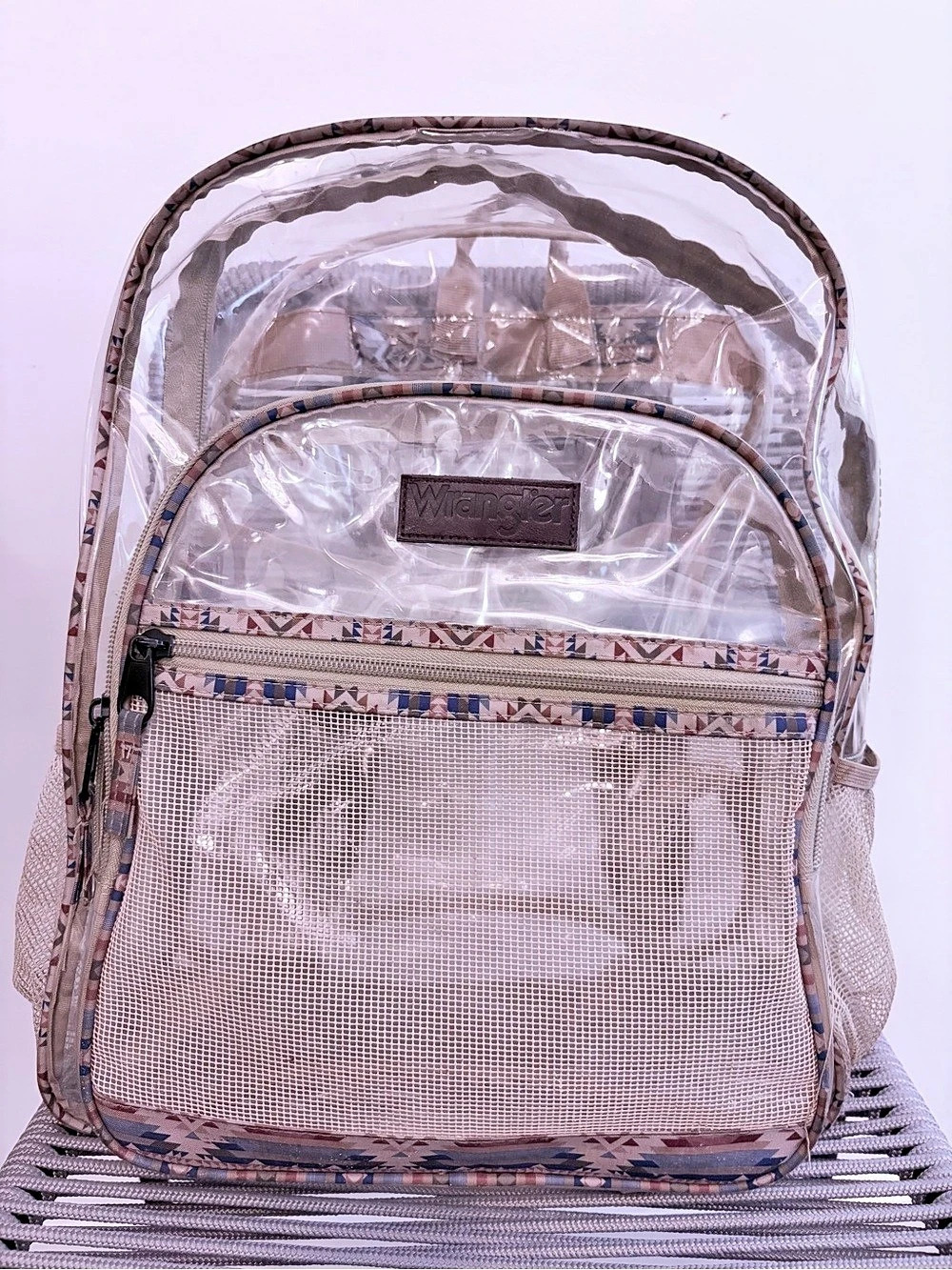 Wrangler Clear Backpack Aztec Clear & Pink